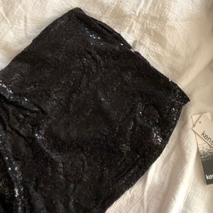 Kensie black sequin mini skirt